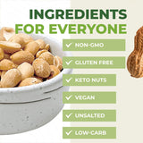 Beyond Nature Dry Roasted Chopped Peanuts - Unsalted 1 Pound (16 oz) Vacuum Sealed, Non GMO, No Oil & No Salt, Low Carb, Keto Friendly & Vegan Snack