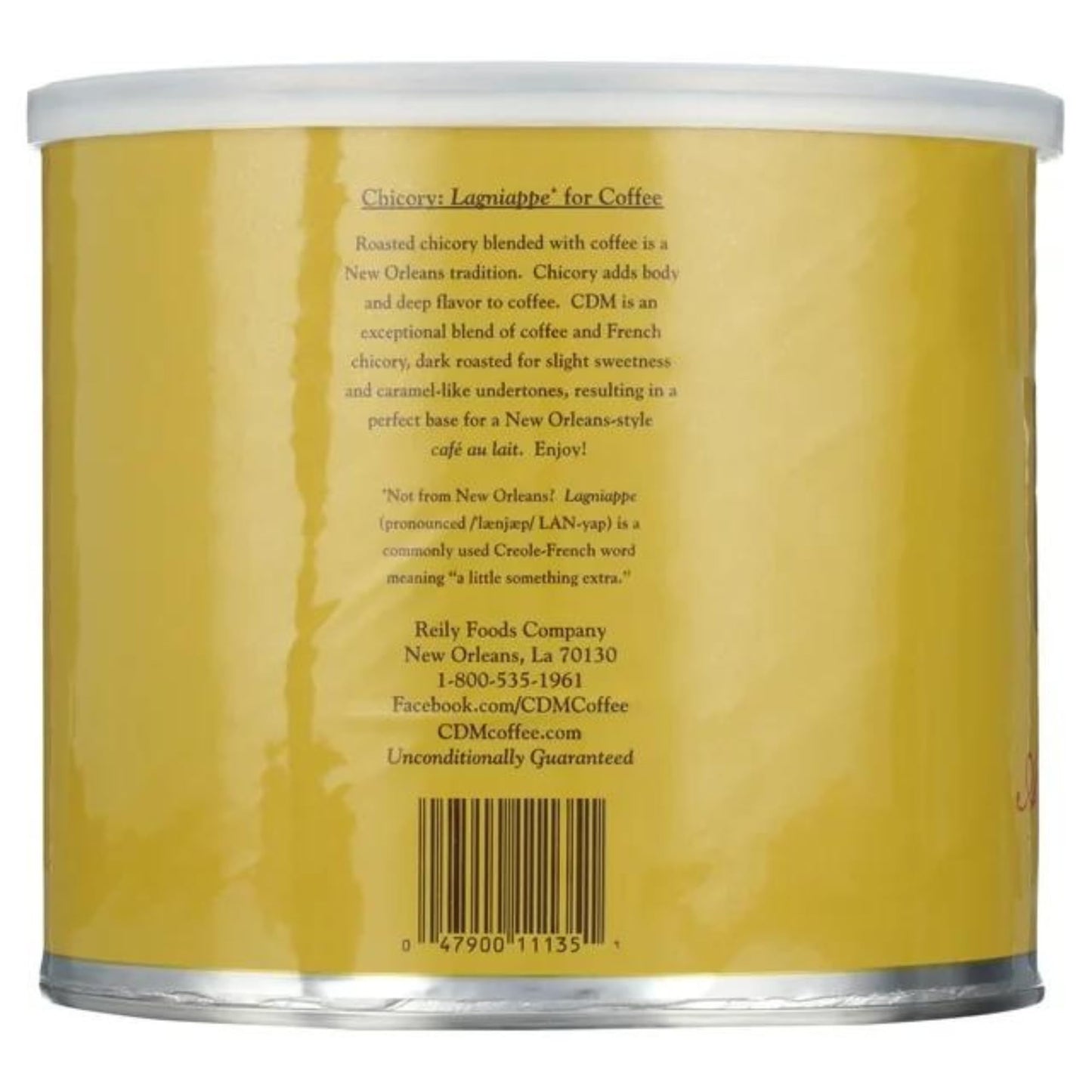 CDM Ground Coffee & Chicory Regular Grind, 34.5oz Can (Pack of 1)