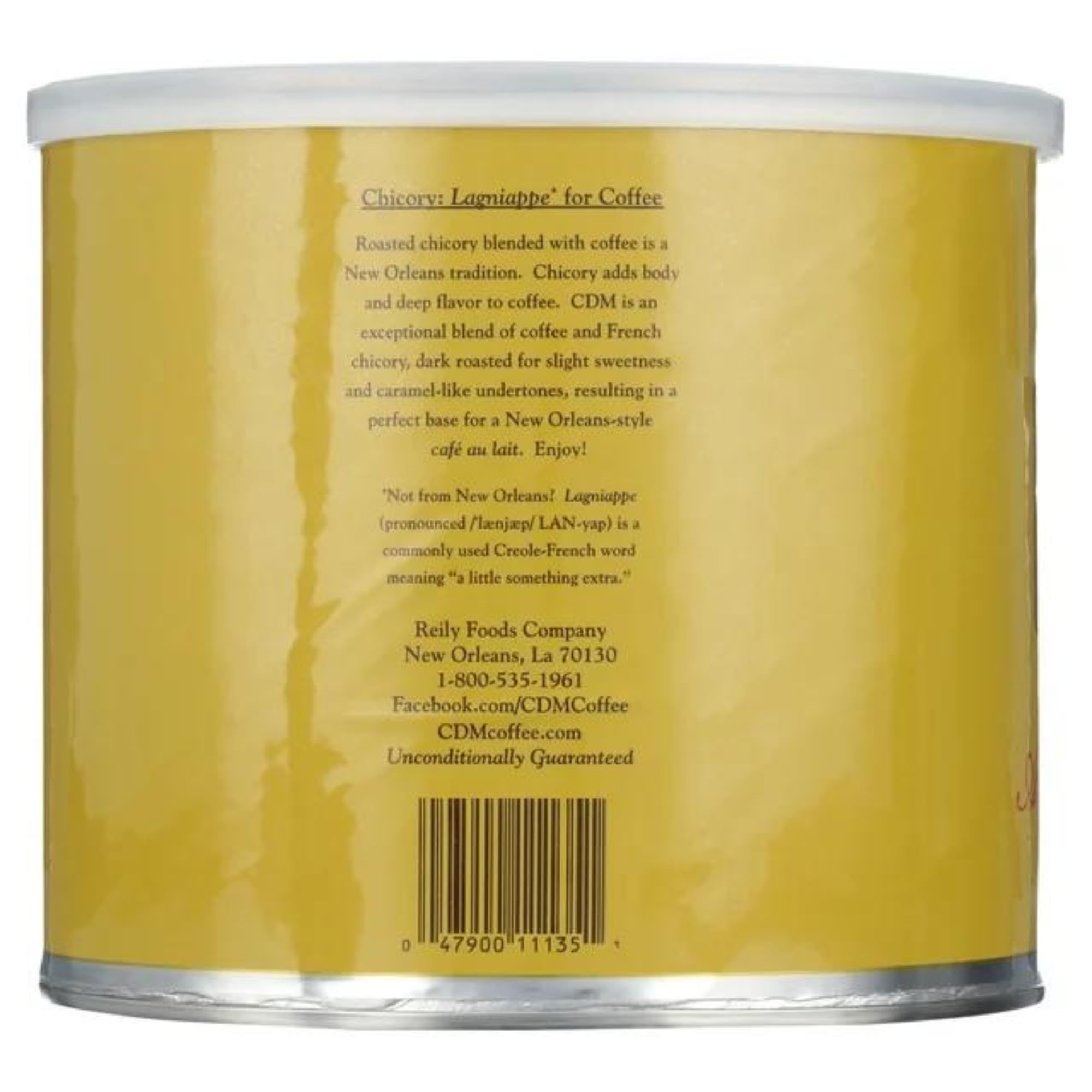 CDM Ground Coffee & Chicory Regular Grind, 34.5oz Can (Pack of 1)