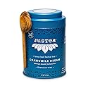 JusTea CHAMOMILE DREAM | Loose Leaf Herbal Tea | Tin with Hand Carved Tea Spoon |40+ Cups (1.6oz) | Caffeine Free | Award-Winning | Fair Trade |
