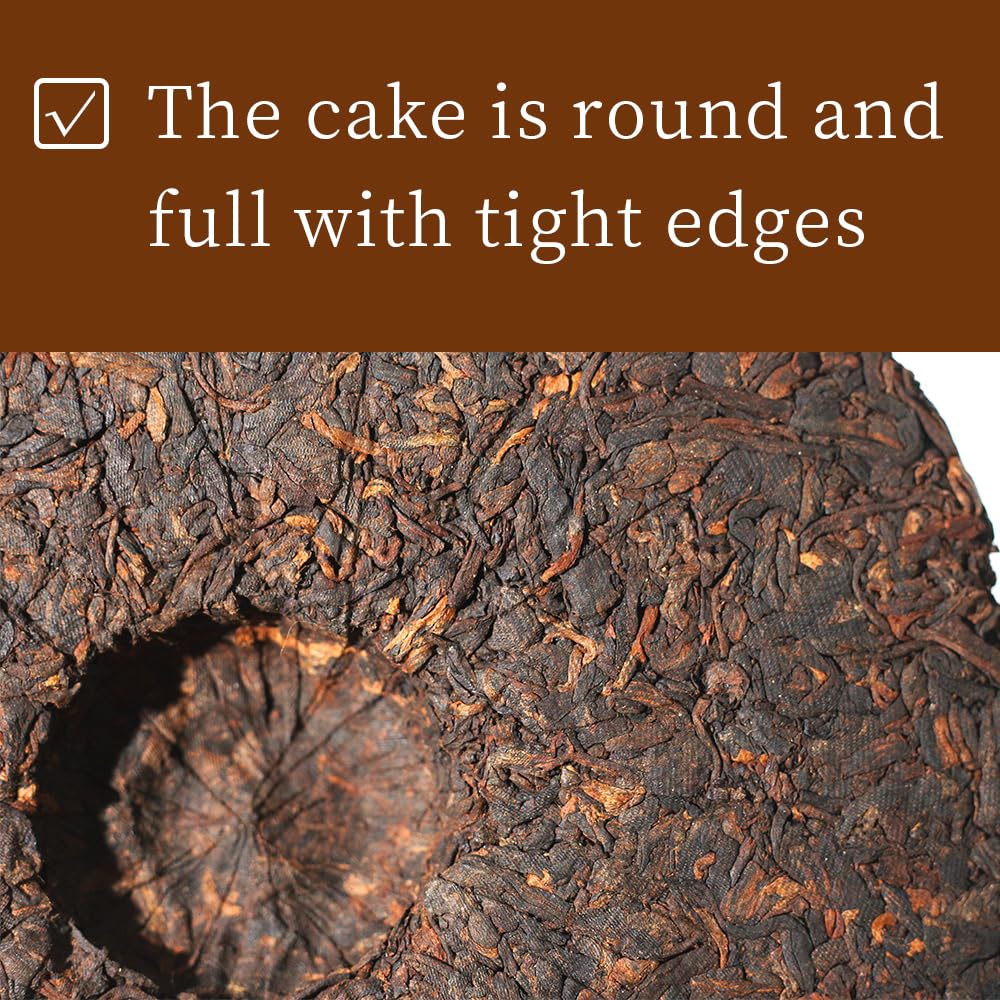 LWXLJMJZC?Ripe Puerh Tea Cake -150?Cups) Shu Puer Tea - Aged Fermented Cook Pu erh -Black Pu'erh -Chinese Pu er Cake - 357g/12.6oz