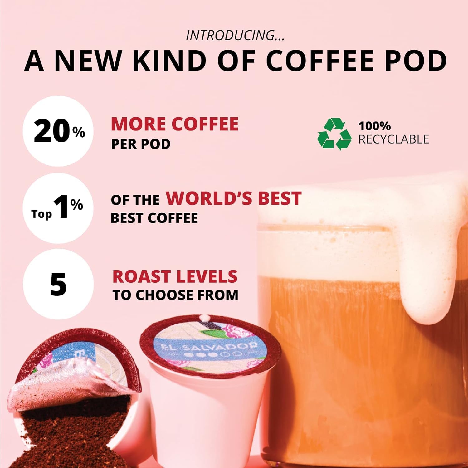 Atlas Coffee Club Coffee Pods - Light Roast, Single-Origin Ethiopia, 72 Count - Compatible with Keurig K-Cup Brewers - 100% Recyclable, Premium