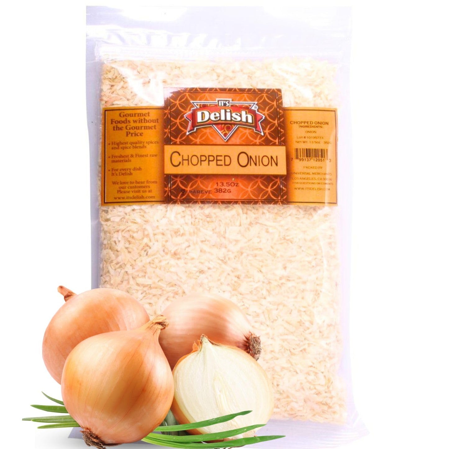 Gourmet Dried Chopped Onion by It’s Delish, 5 LBS Bulk - Premium, No Preservatives, All Natural Dehydrated Onions Flakes, Certified Kosher