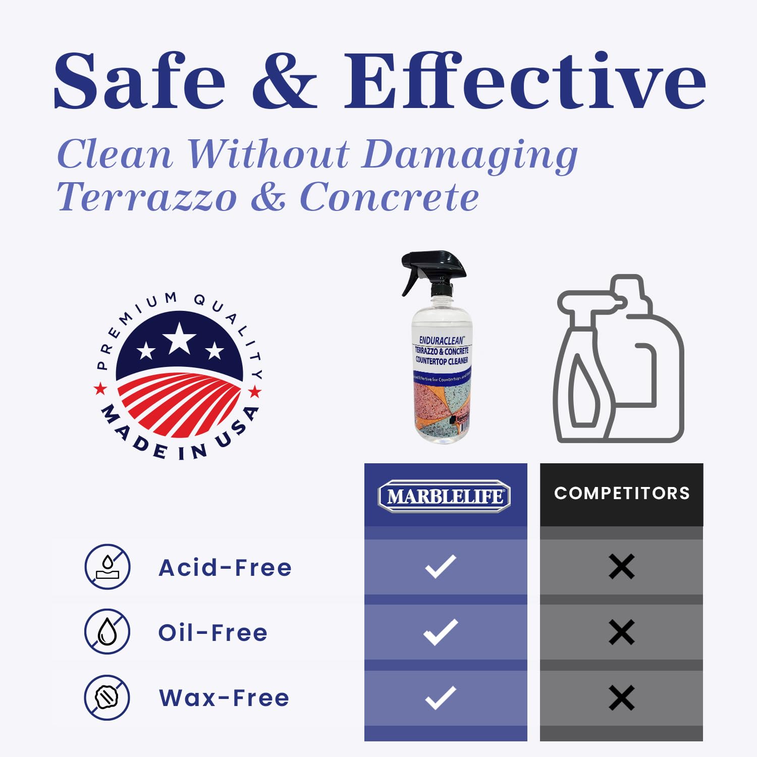 Marblelife EnduraCLEAN Concrete & Terrazzo Countertop Spray Cleaner, Effective Terrazzo Cleaner, Concrete & Terrazzo Cleaning Solution, Concrete