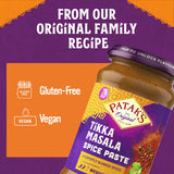 Patak’s Tikka Masala Spice Paste - Medium Indian Curry Paste w/a Blend of Freshly Ground Spices - Vegan & Gluten-Free - Flavorful Tikka Masala Curry