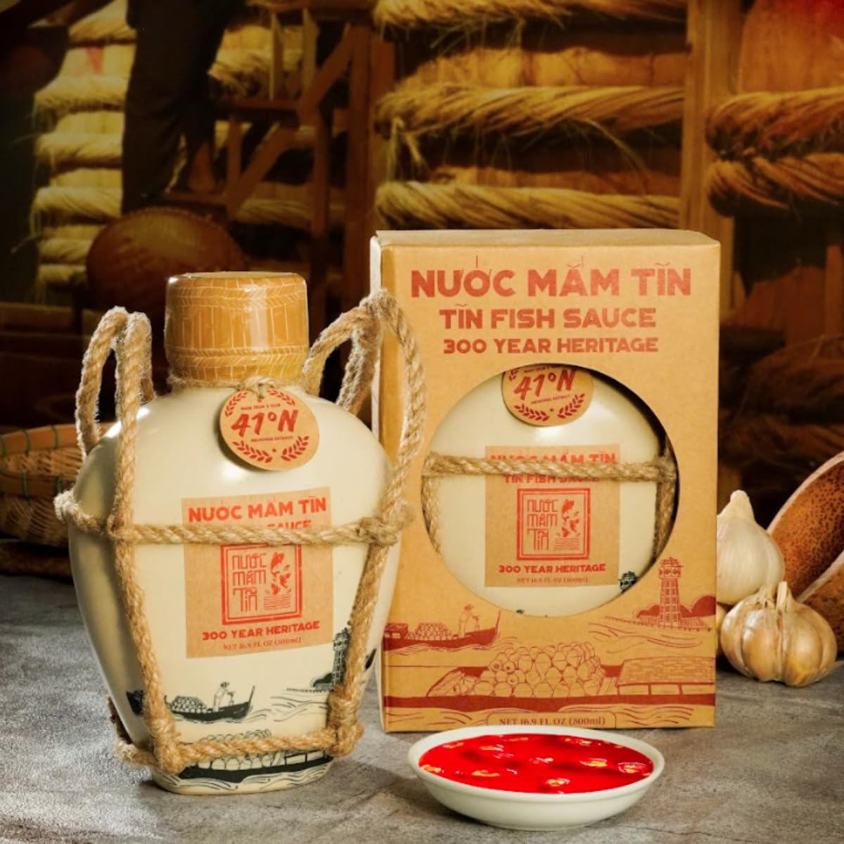 Làng Chài X?a Premium Vietnamese Fish Sauce Collection - Authentic and Flavorful Marinades and Sauces for Grilling, Dipping, and Cooking (200g) (Full