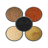 Ethiopian spice set - Contains: 5 Plastic Jars (1 each of: Nigella, Berbere, Ginger, Garlic, Cardamom ground)