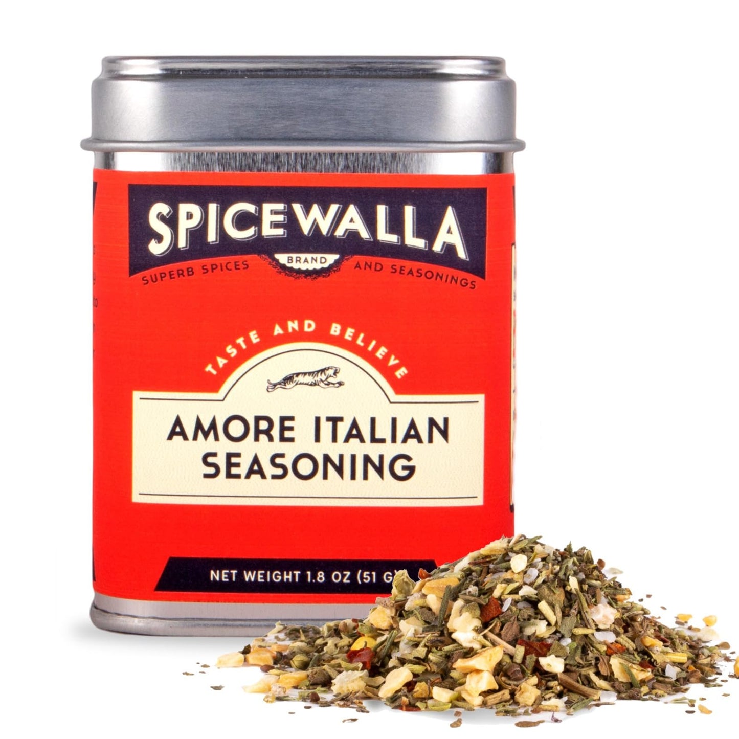 Spicewalla Amore Italian Seasoning, 1.8 oz, Dried Spice Blend for Homemade Pizza, Sauces, Salad, Pastas and More