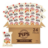 Pip’s Heirloom Baked Fiery Cheddar Fries - 1 oz Bags (24 pk) - Individually Wrapped Snack Packs, Baked Not Fried, Made With Upcycled Heirloom Corn