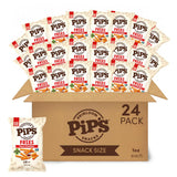 Pip’s Heirloom Baked Fiery Cheddar Fries - 1 oz Bags (24 pk) - Individually Wrapped Snack Packs, Baked Not Fried, Made With Upcycled Heirloom Corn