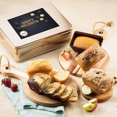 Dulcet Gift Baskets Tea Loaf Assortment with Fresh Baked Marble, Apple cinnamon & Pumpkin Cake Delightful Flavors for Holidays, Birthday, Sympathy