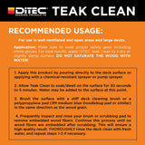 DITEC Teak Clean - Marine Wood Cleaner & Restorer - Safely Removes Grey Oxidation & Grime - Professional Yacht-Grade Formula - Biodegradable