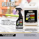 FLITZ Calcium, Rust, & Lime Remover - 16oz Bottle of USA-Made Limescale Remover for Toilets, Showers, and More - Powerful Spray that Instantly