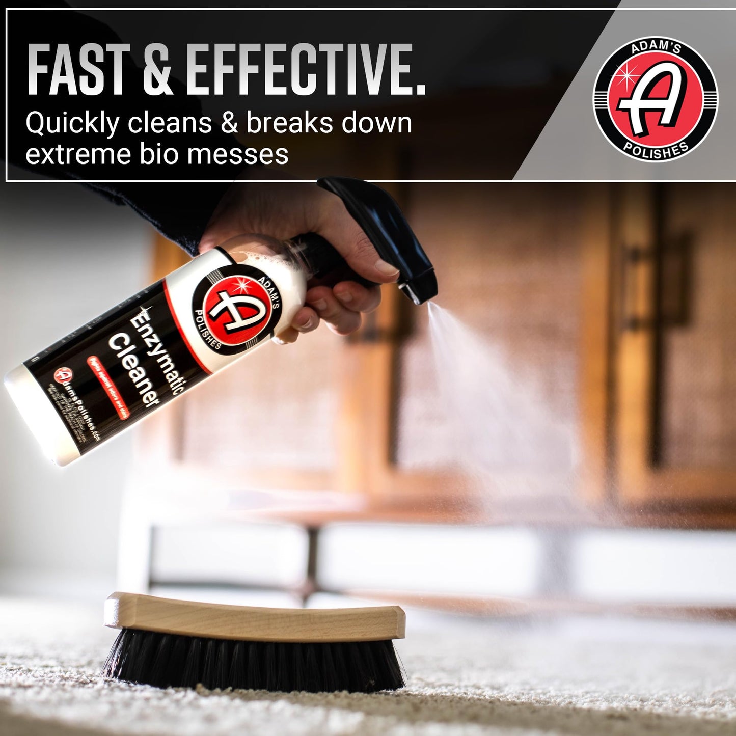Adam's Polishes Enzymatic Cleaner 16oz - Eliminate Stains & Odors From Extreme Bio-Based Messes - Water-Based, Non-Toxic All Purpose Interior Cleaner