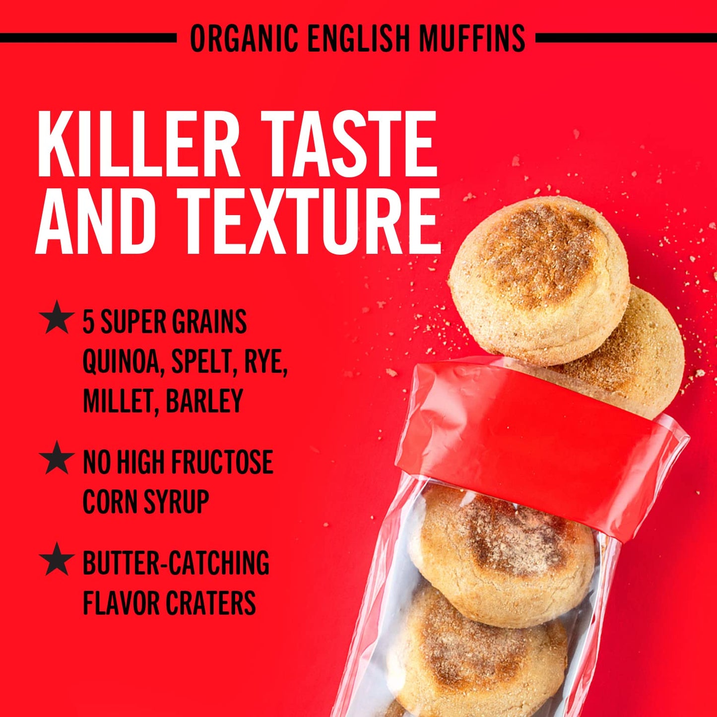 Dave's Killer Bread Killer Classic English Muffins, Organic English Muffins, 6 Count