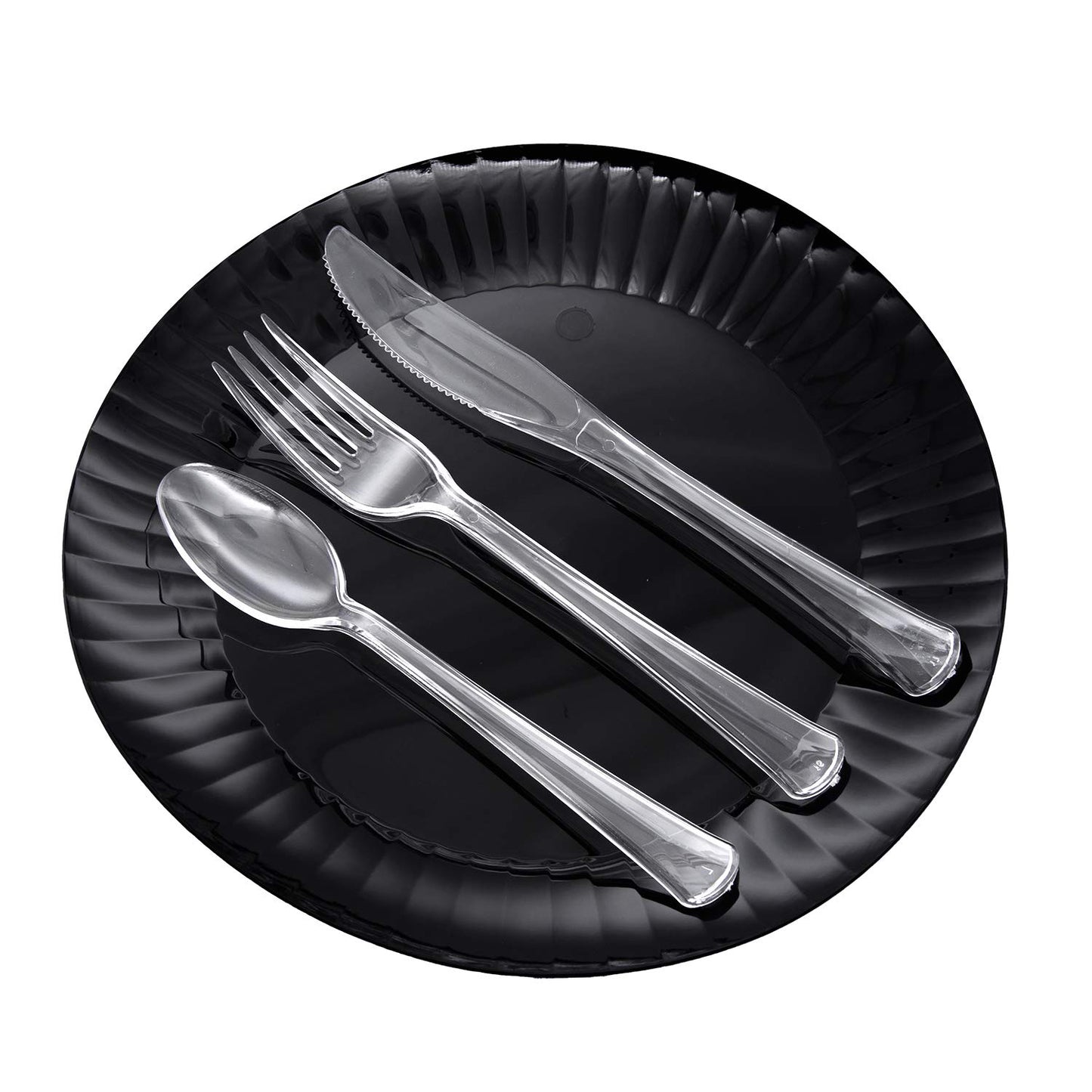 Party Essentials Extra Heavy Duty Full Size Plastic Cutlery, Disposable Utensils, Silverware, Party Supplies, Clear, Spoons, 24 Count