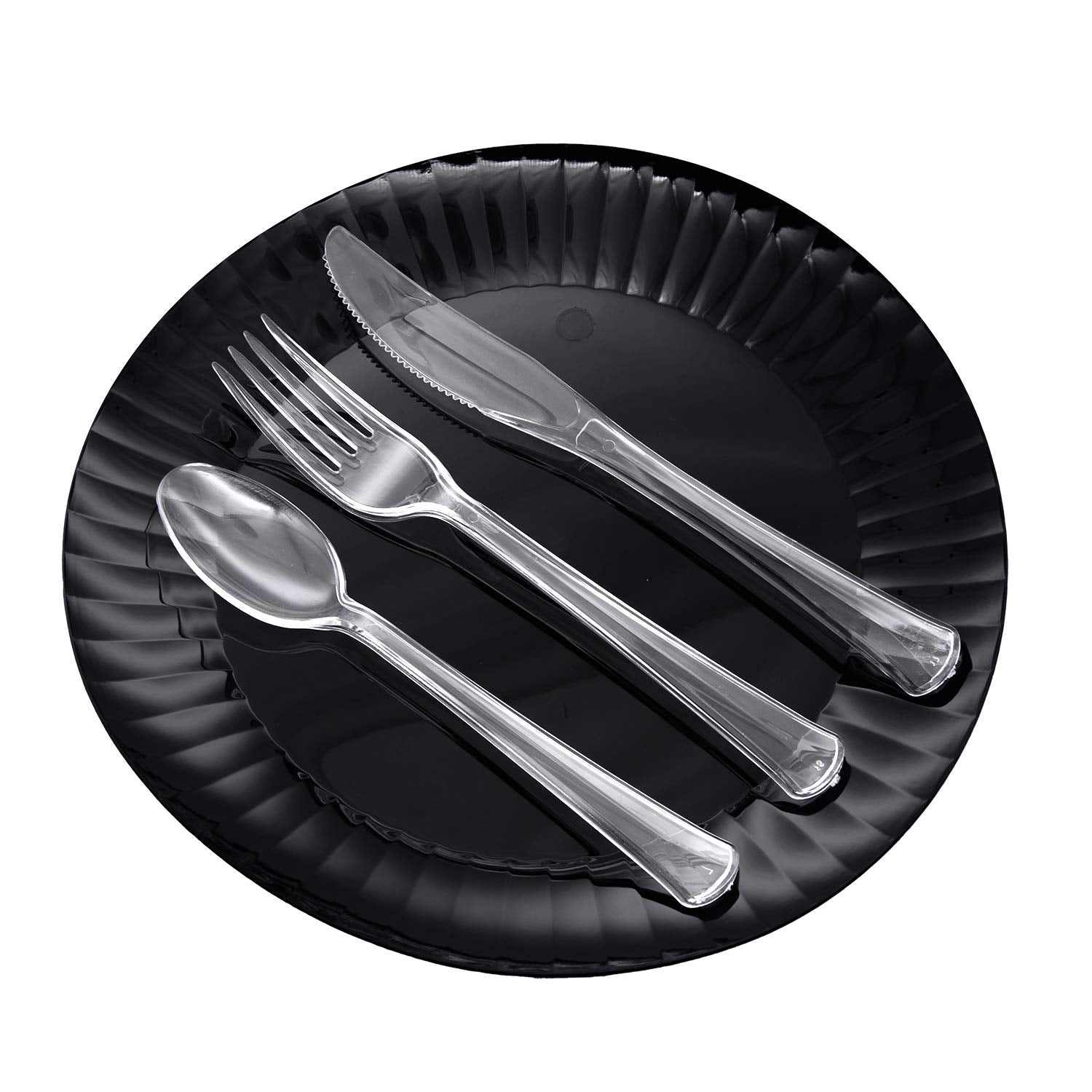 Party Essentials Extra Heavy Duty Full Size Plastic Cutlery, Disposable Utensils, Silverware, Party Supplies, Clear, Spoons, 24 Count