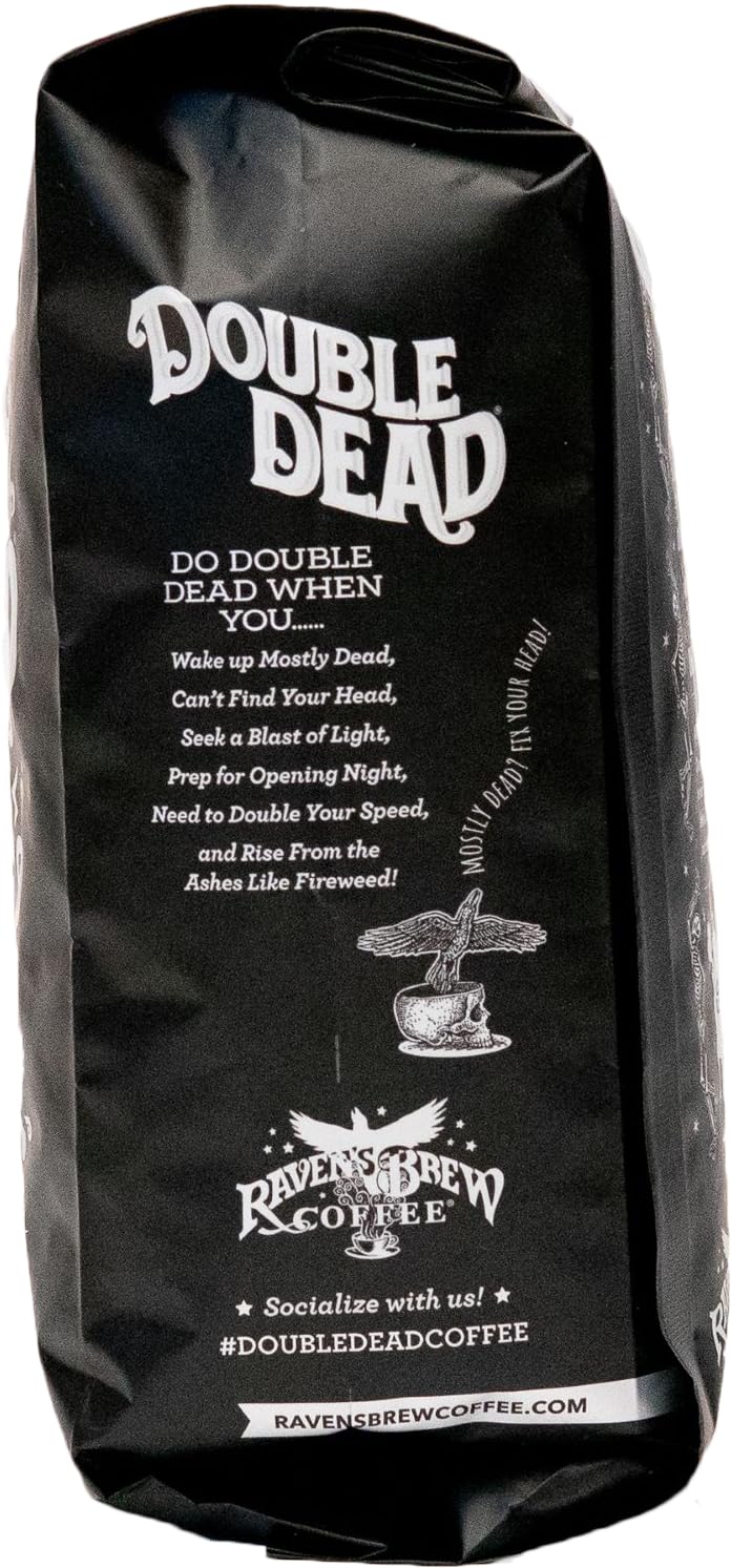 Raven’s Brew Coffee - Double Dead™ - Dark Roast, Naturally High Caffeine (Ground, 2 lb)