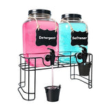 128OZ Laundry Detergent Dispenser, Glass Liquid Laundry Soap Dispenser, 2 Pack Fabric Softener Dispenser for Laundry Room