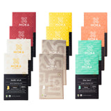 Moka Origins Organic Chocolate Bar Pack - Bean-to-Bar, Direct & Fair Trade, Small-Batch, Ethically Sourced, Gourmet, Artisan Craft Chocolate (12-Pack