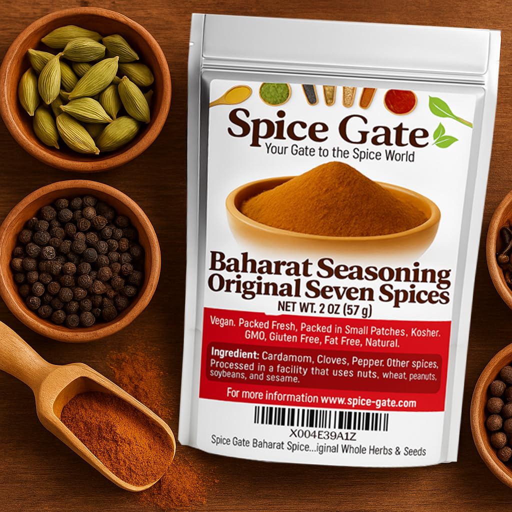 Spice Gate Baharat Spice Seasoning Seven Spice (2 oz) Authentic Lebanese, Middle Eastern Blend made from Original Whole Herbs & Seeds
