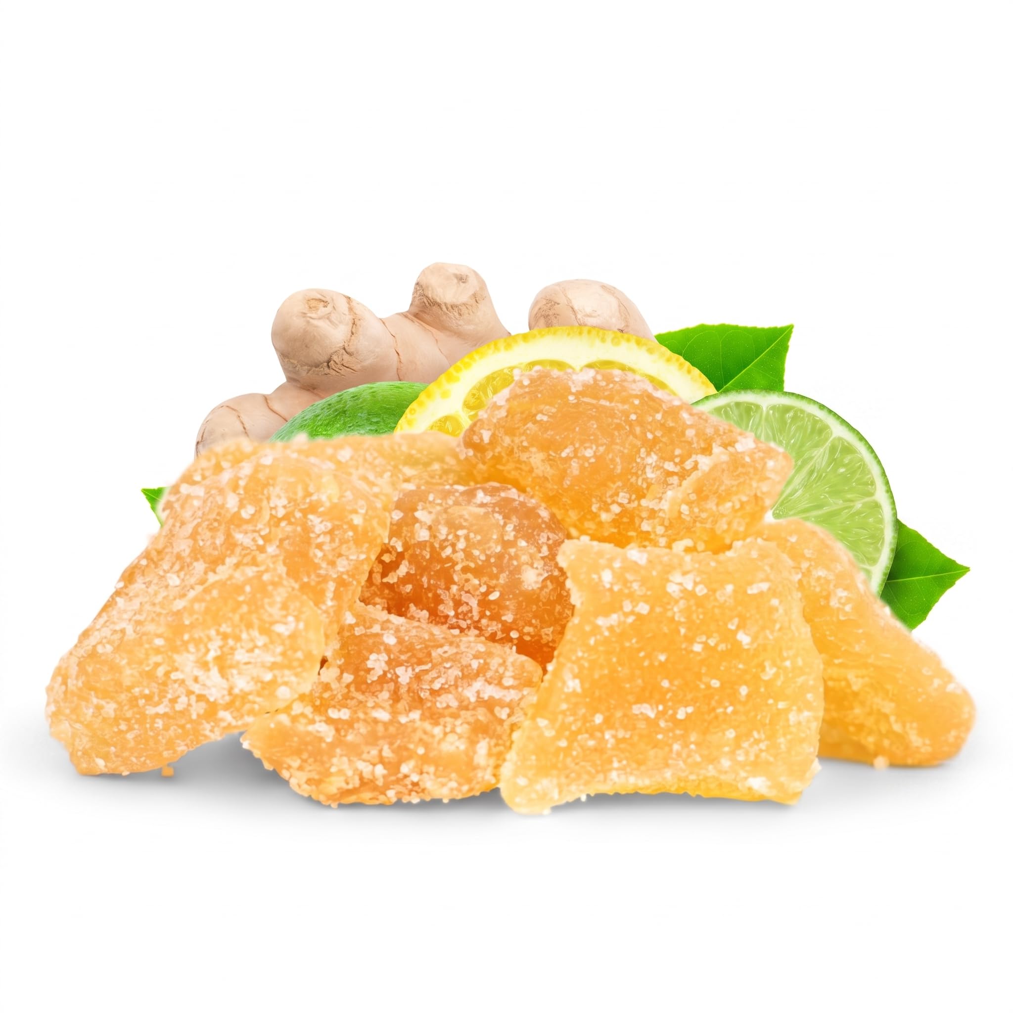 Crystallized Ginger Chunks with Lime by It's Delish, 2.5 Lb Jumbo Reusable Container | Lime Flavored Candied Dried Ginger Fruit Chews Natural Candy