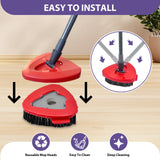 [2026 New Version] 2-Pack Oceda Scrubber Mop Heads for EasyWring 1-Tank System, Stiff-Bristle Brush Head with Built-in Scouring Pad for Deep Cleaning