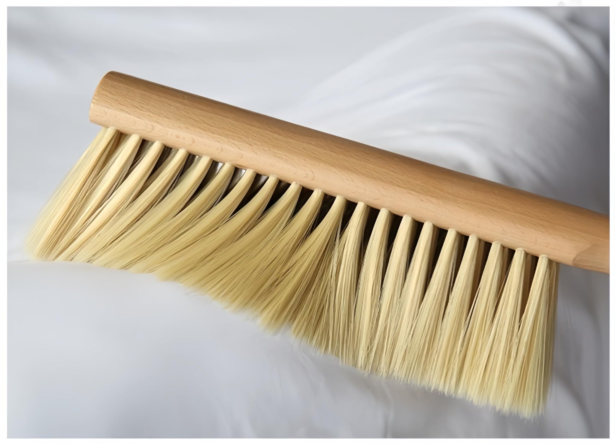 OAKART Counter Brush Oiled Beech Wood Handle Soft Bristle 14 Inch Long (Yellow)