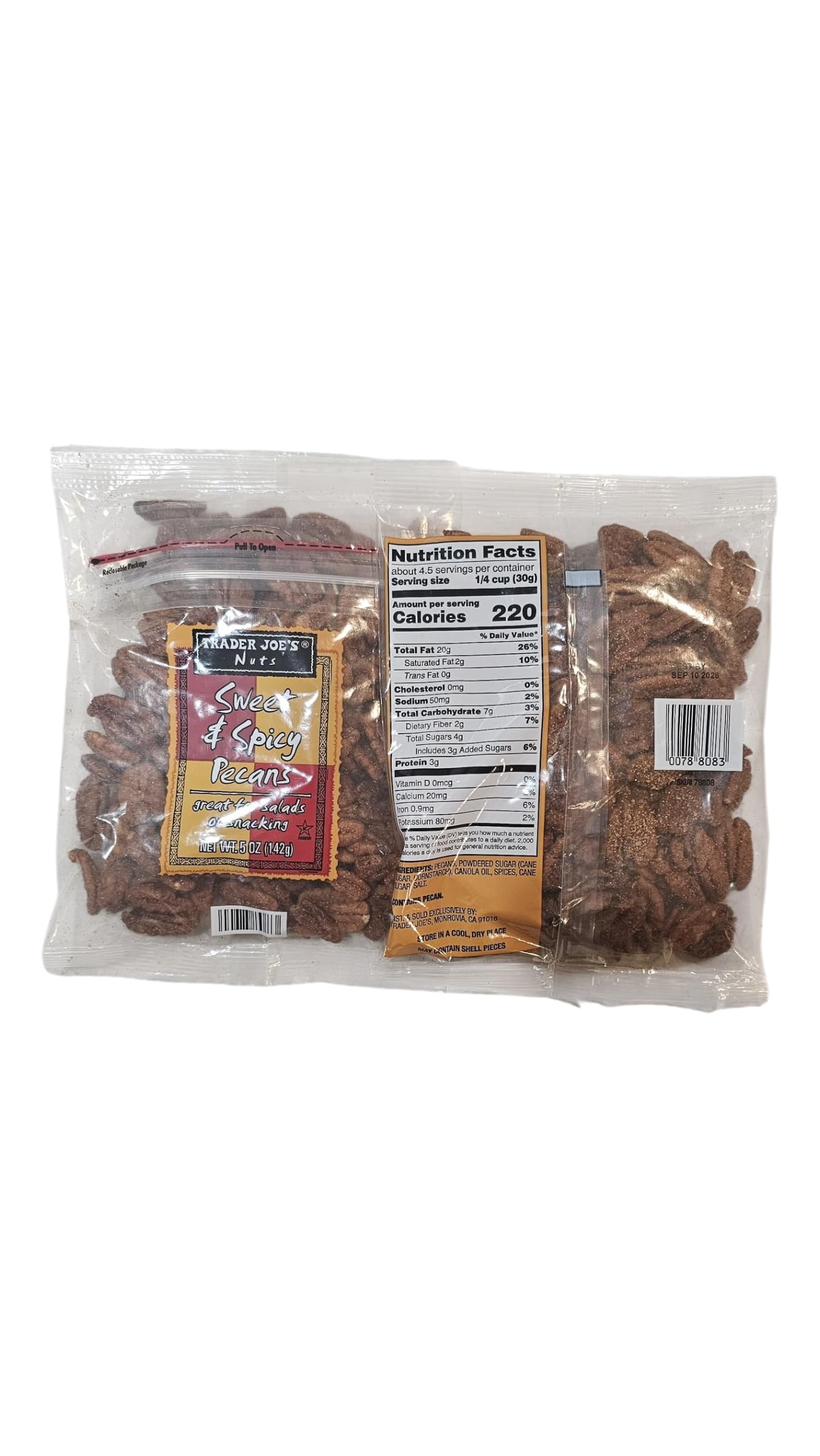Trader Joe's Sweet and Spicy Pecans 5 oz - PACK OF 2