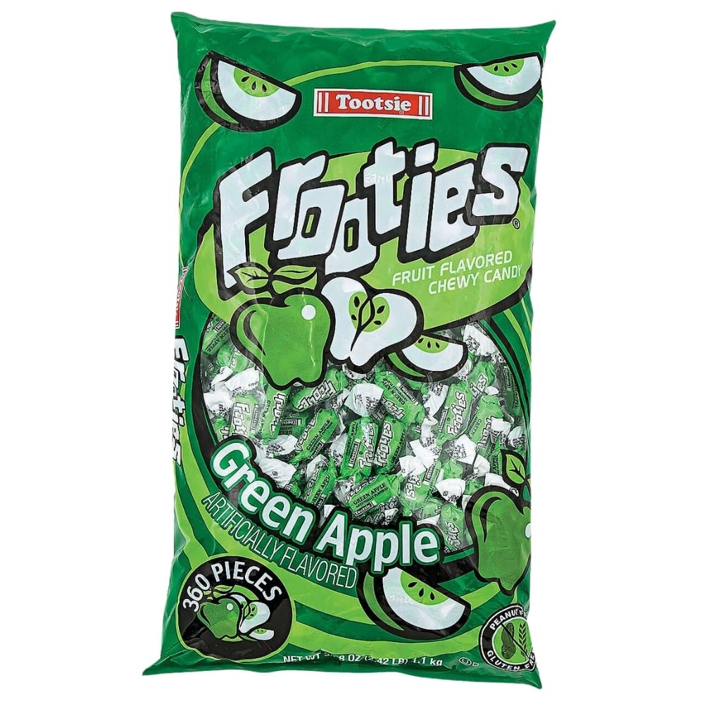 Bulk 360 piece Green Apple Mini Tootsie Roll Frooties Chewy Candy