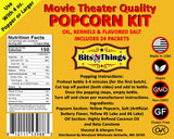 Home Theater All in One Popcorn Kit For 4 oz. Popper | Portion Packets with Kernels, Oil and Flavored Salt | By Bits N Things | Pack of 24