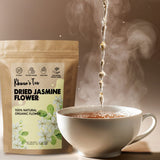 KHWAN'S TEA Dried Jasmine Flowers - Thai-Grown Whole Buds, Hand-Picked & Sun-Dried - Caffeine-Free Loose Leaf Jasmine Flower Tea, Non-GMO, 1.76 oz