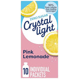 Crystal Light Drink Mix, 10 Packets, for Convenient On-the-Go Flavorful Hydration, Naturally Flavored Pink Lemonade with other natural flavor, Zero