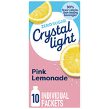 Crystal Light Drink Mix, 10 Packets, for Convenient On-the-Go Flavorful Hydration, Naturally Flavored Pink Lemonade with other natural flavor, Zero