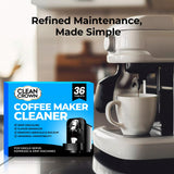CleanCrown Coffee Maker Cleaner (36 Count), Cofee Maker Cleaner and Descaler, Coffee Machine Descalers, Espresso Machine Descaler Tabs for Brewer