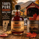 WOOD'S Vermont Maple Syrup - Traditional 100% Pure Maple Syrup | Small-Batch, Vegan Natural Sweetener | Grade A, Robust Taste | Perfect for Pancakes