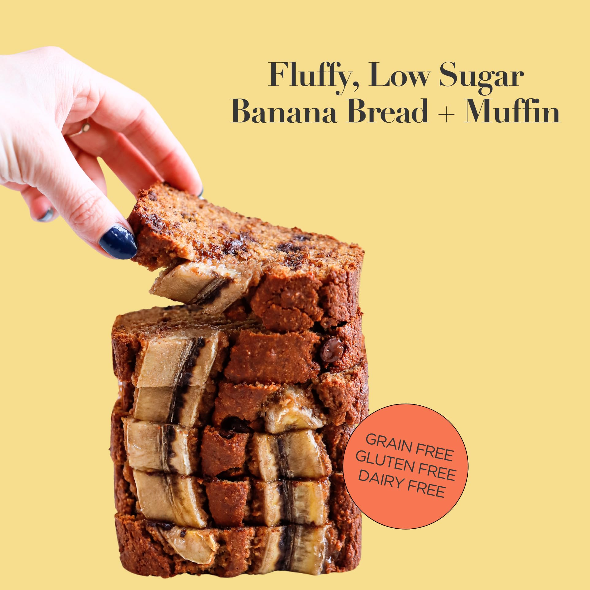 Stellar Eats Grain-Free Banana Bread & Muffin Baking Mix | Gluten-Free, Dairy-Free, Plant-Based, Paleo-Friendly, Naturally Sweet with Coconut Sugar | Almond Flour-Based | Makes 1 Loaf or 12 Muffins