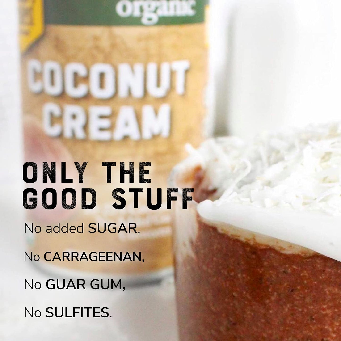 Organic Coconut Cream - NO GUAR GUM, Unsweetened, 20-22% Fat, 13.5 oz (12-Pack) | Nature’s Greatest Foods