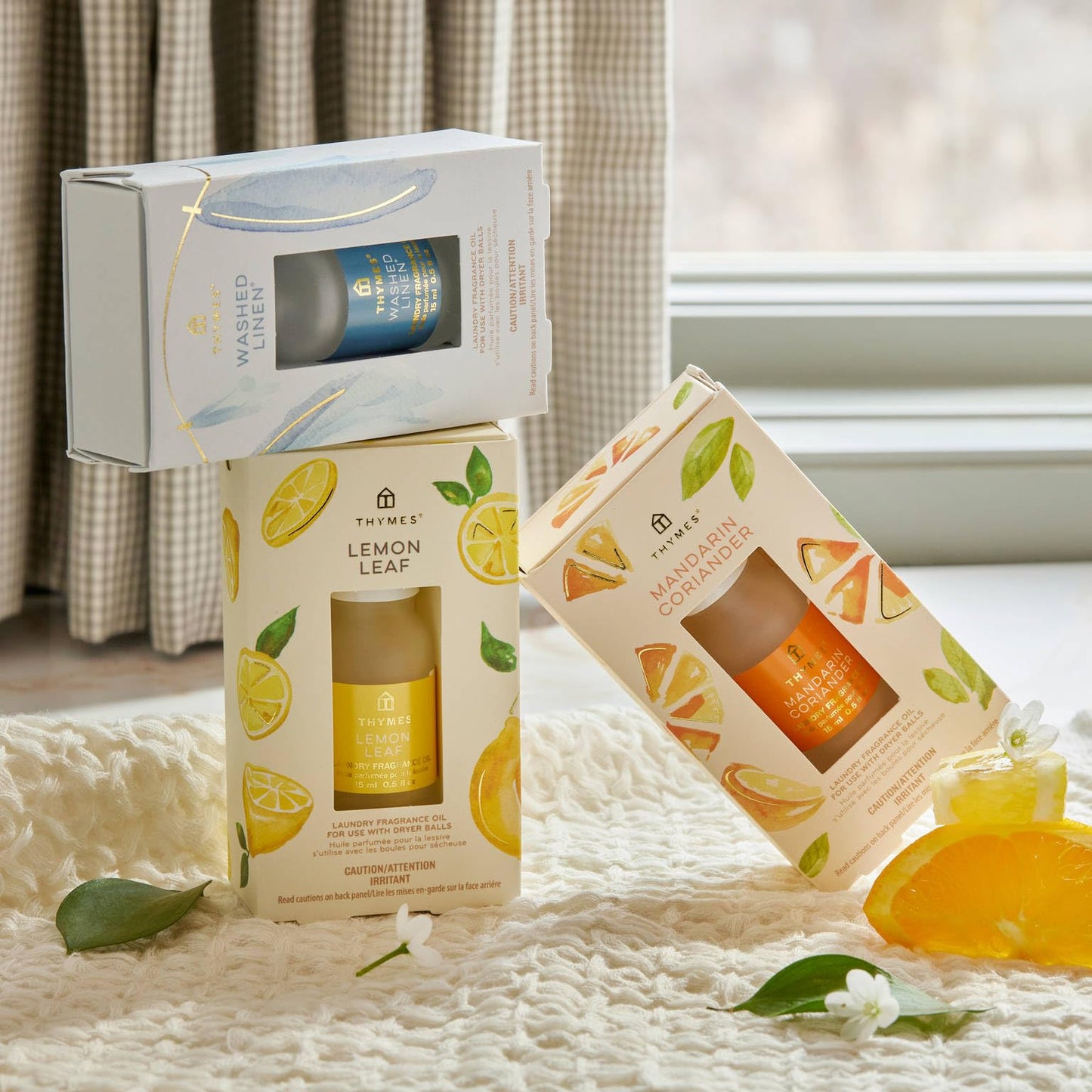 Thymes Lemon Leaf Laundry Fragrance Oil for Dryer - Scented Laundry Supplies (0.5 fl oz)
