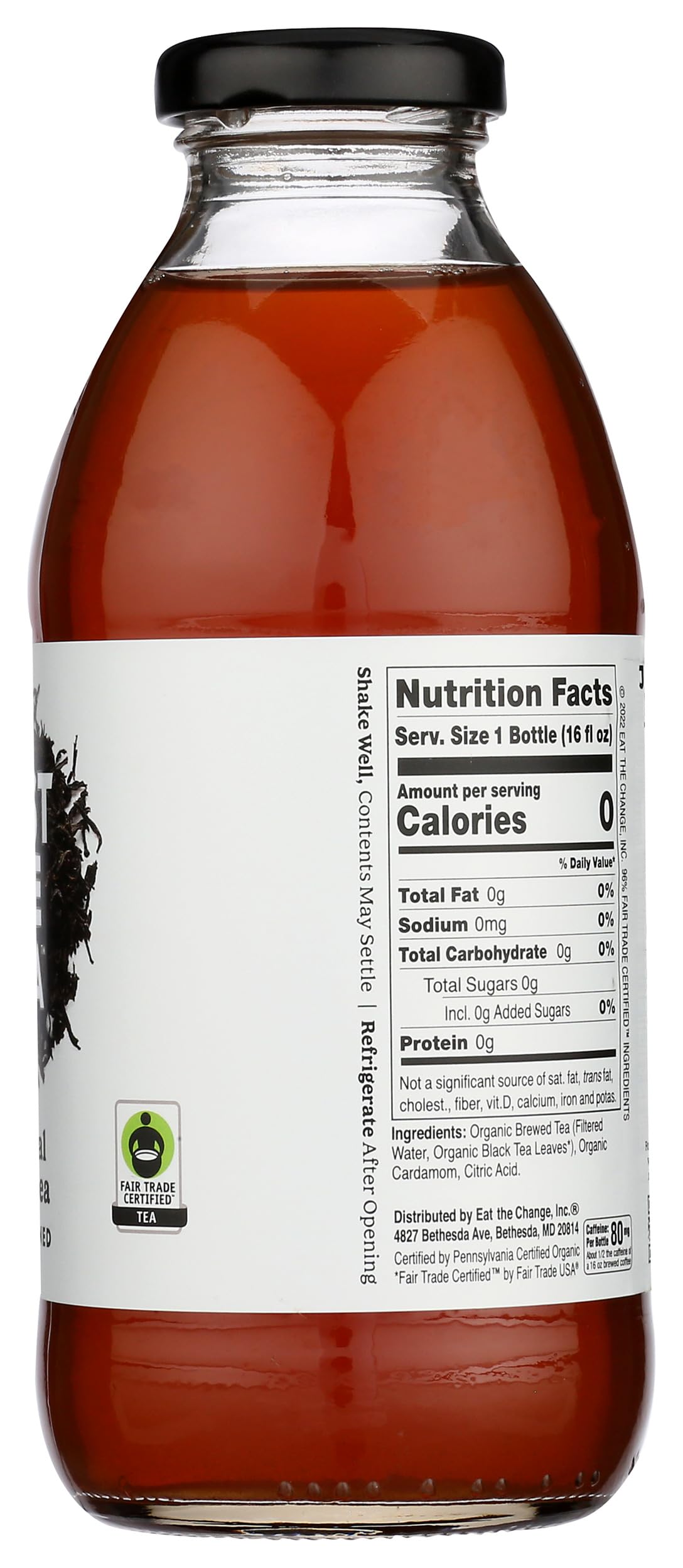 Just Ice Tea, Tea Black Original Unsweetened Organic, 16 Fl Oz