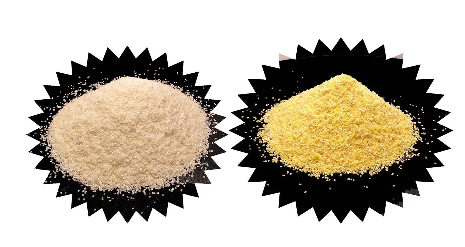 Moss Water Ground White and Yellow Whole Corn Grits each Bag is 2 Lbs