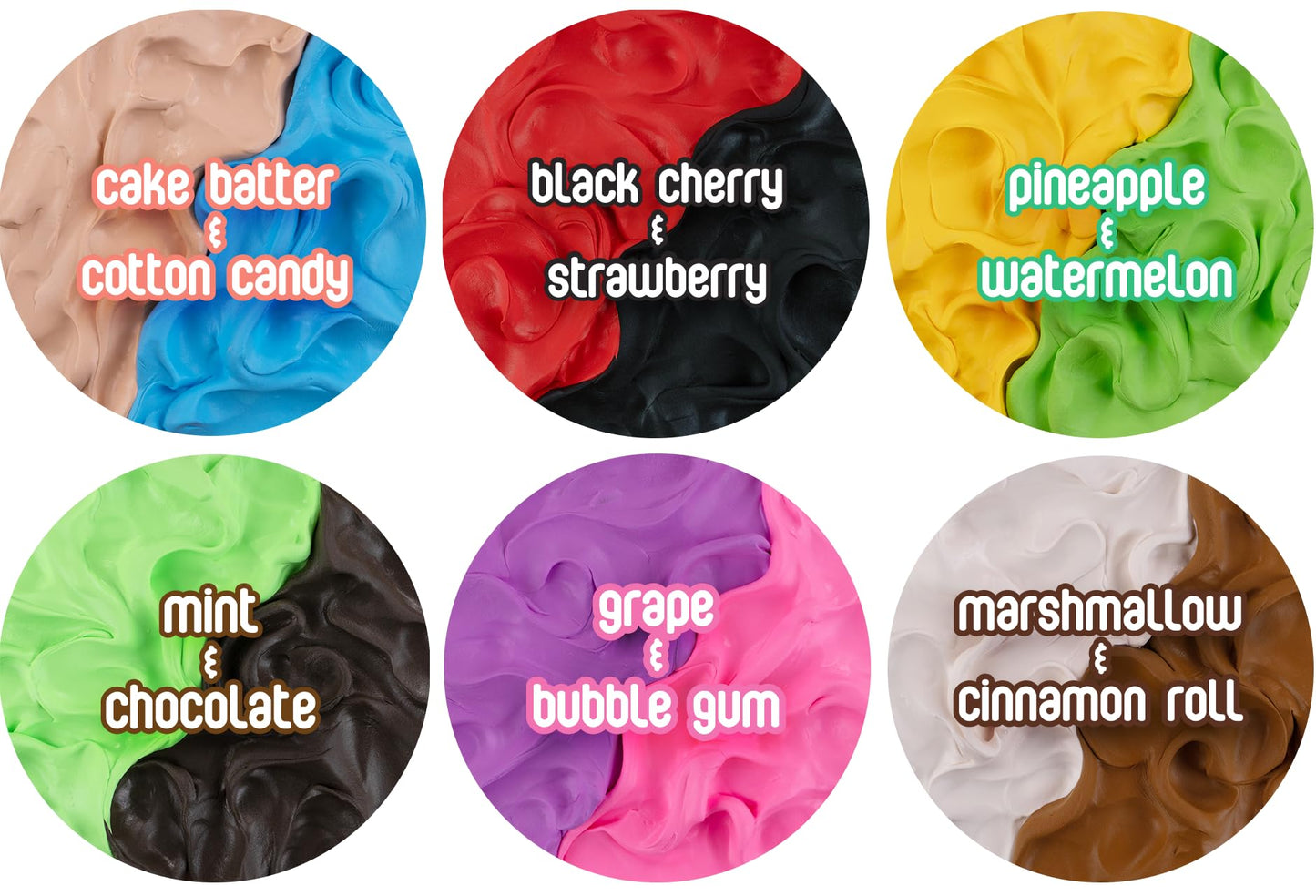Geladough Non-Slime Butter Cloud Dough - Black Cherry & Strawberry Scented Sensory Dough, Non-Sticky No-Residue Putty with Mix-Ins & Spoon, Net Weight
