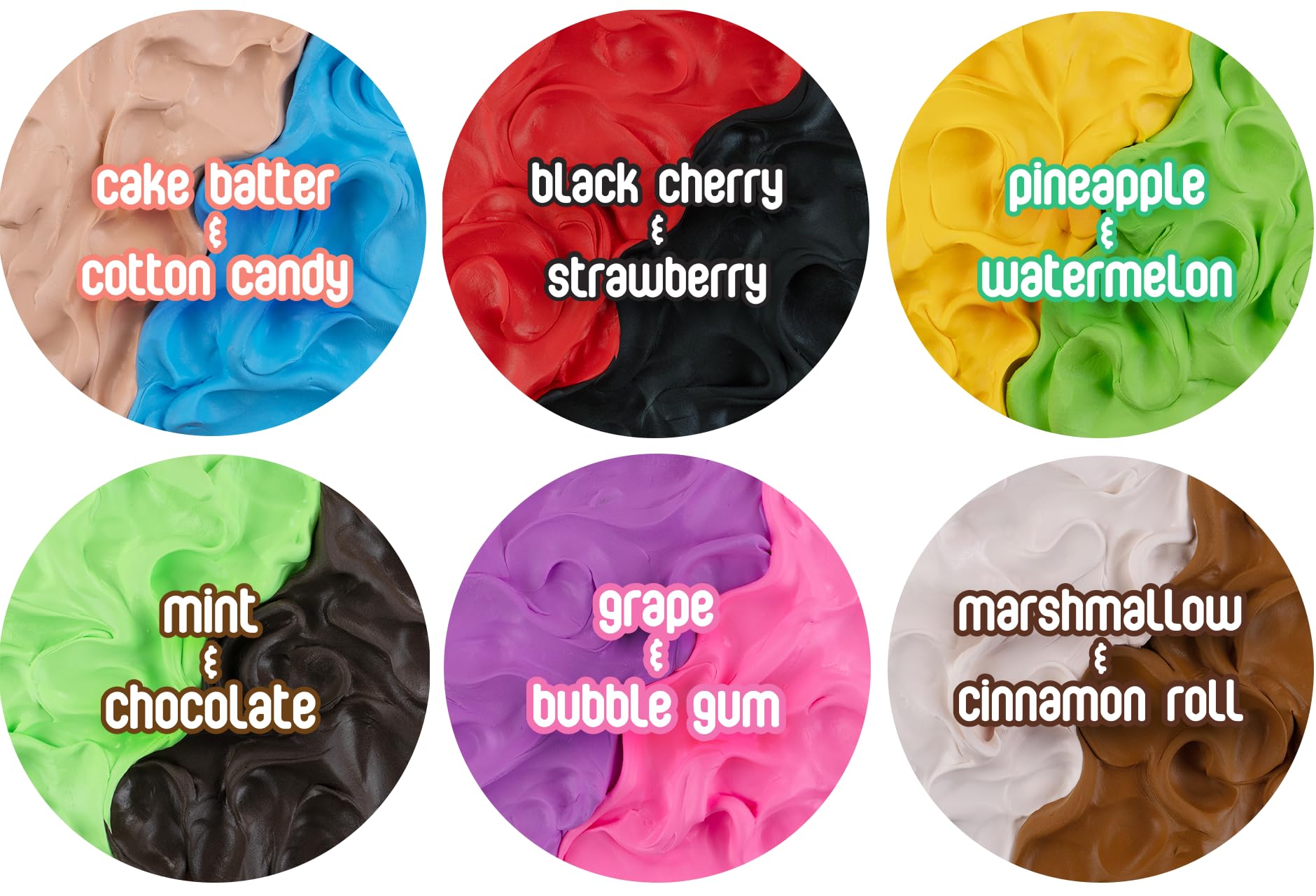 Geladough Non-Slime Butter Cloud Dough - Black Cherry & Strawberry Scented Sensory Dough, Non-Sticky No-Residue Putty with Mix-Ins & Spoon, Net Weight