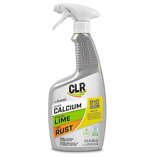 CLR Brands® Lime & Rust Remover, Blasts Calcium, Dissolves Lime, Zaps Stubborn Rust Stains and Hard Water, 22 Ounce Spray Bottle (Pack of 1)