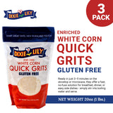 Dixie Lily White Corn Grits - Enriched With Iron, Niacin, Thiamine, Riboflavin - Classic Southern Taste - Certified Non-GMO - 3-Pack, 20oz