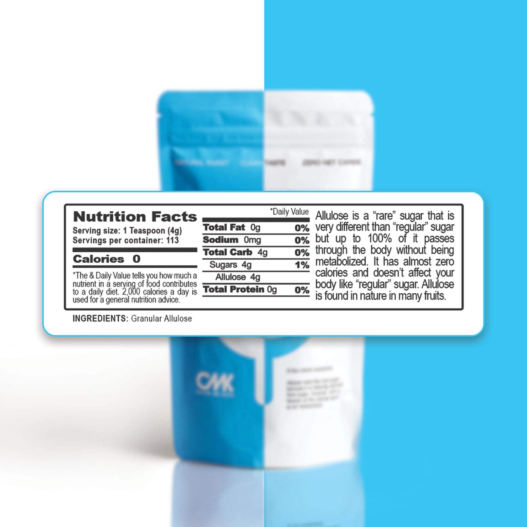 ???????????? - ???????? ????????????????, ?? ???????? Keto Sugar Alternative, Zero Net Carb, Low Calorie Allulose Sweetener, Made in USA, ZERO Erythritol, Monk Fruit or
