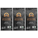 Alex's Low Acid Organic Coffee 12oz Bag - Fresh Ground French Roast (Pack of 3)