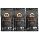 Alex's Low Acid Organic Coffee 12oz Bag - Fresh Ground French Roast (Pack of 3)