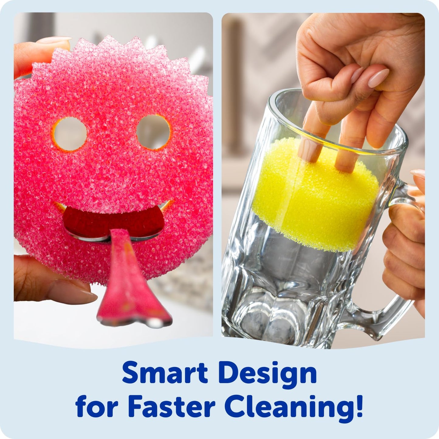 Scrub Daddy Original (4) + Scrub Mommy Kitchen Sponges (4) - Scratch-Free Dish Scrubber - Multipurpose Kitchen Cleaning Sponges - BPA Free Polymer