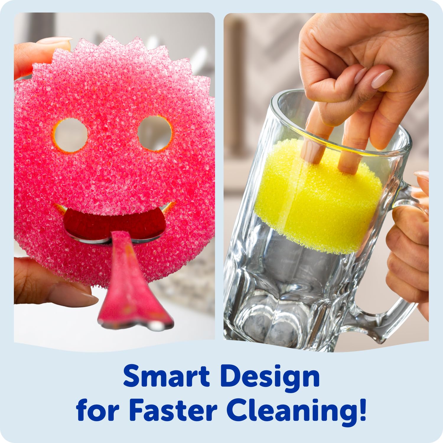 Scrub Daddy Original (4) + Scrub Mommy Kitchen Sponges (4) - Scratch-Free Dish Scrubber - Multipurpose Kitchen Cleaning Sponges - BPA Free Polymer